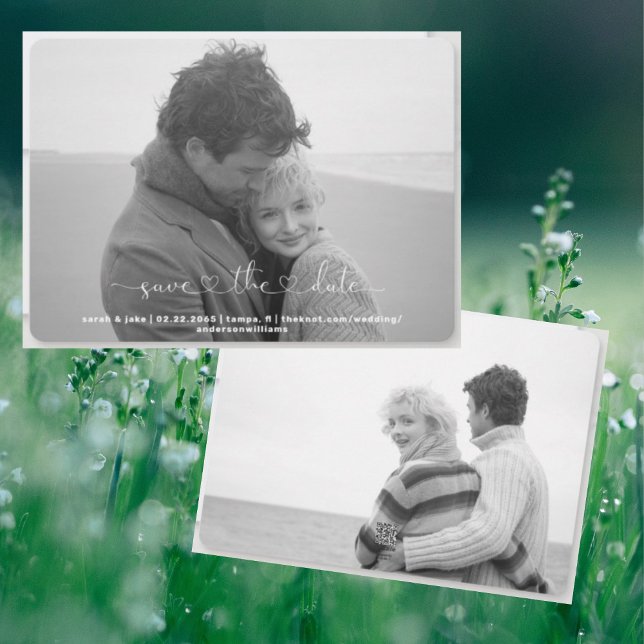 Tarjeta Festiva Dos fotos en blanco y negro simplemente guardamos  (Subido por el creador)