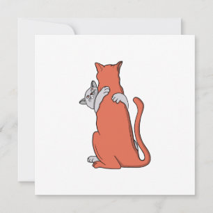 Tarjeta Festiva Dos Gatos Abren Amistad