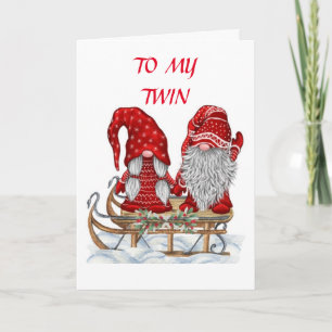 TARJETA FESTIVA *DOS GNOMAS* PARA *MI GUSTO* EN FESTIVIDAD DE NAVI