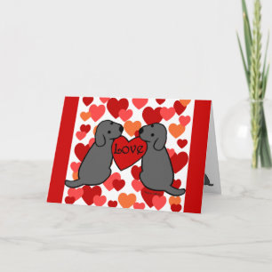 Tarjeta Festiva Dos labradores negros con Personalizado de amor