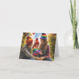 Tarjeta Festiva Dos mamás de arte digital