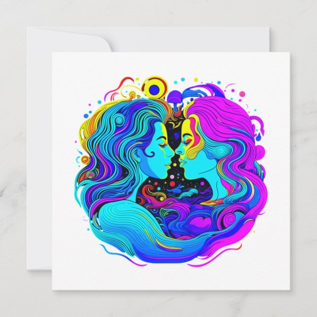 Tarjeta Festiva Dos mujeres (Anverso)