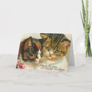 Tarjeta Festiva Dos Navidades de Kitties
