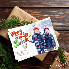 Tarjeta Festiva Dos Navidades de Merry y Bright