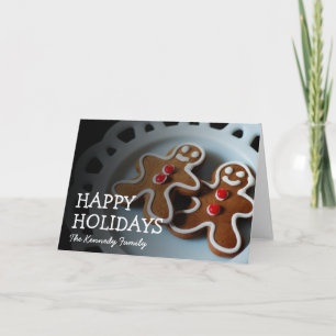 Tarjeta Festiva Dos navidades o hombres de pan de jengibre del día