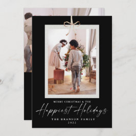 Tarjeta Festiva Dos Navidades únicos de fotos más felices