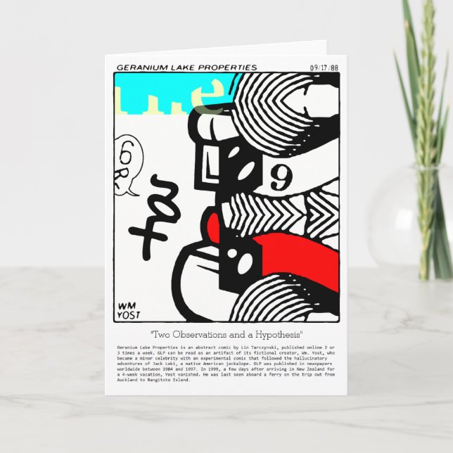 Tarjeta Festiva Dos observaciones y una hipótesis (Anverso)