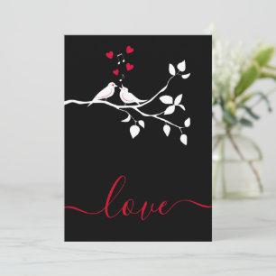 Tarjeta Festiva dos pájaros enamorados
