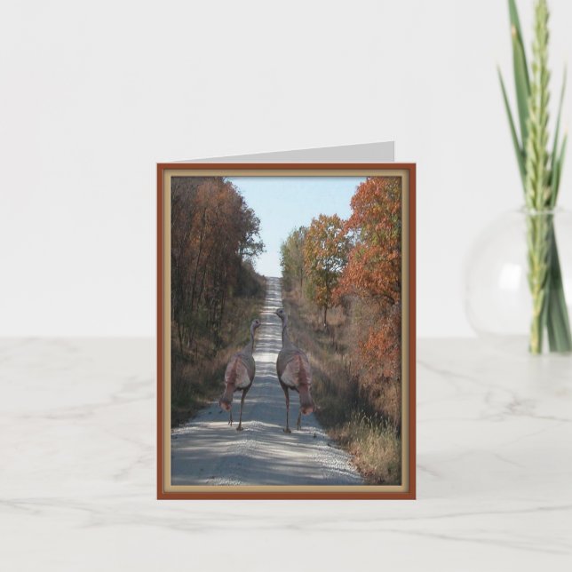 Tarjeta Festiva Dos pavos (Anverso)