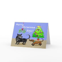 Dos perros olfateando al revés, con un árbol de na