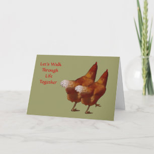 Tarjeta Festiva Dos pollos lado a lado: San Valentín: Arte