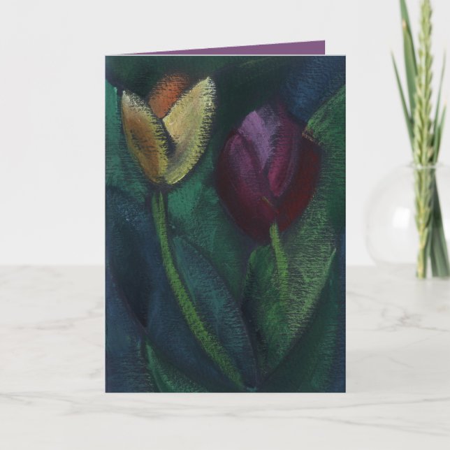 Tarjeta Festiva Dos tulipanos (Anverso)