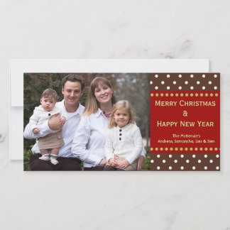 Tarjeta Festiva Dots Holiday Photo Card