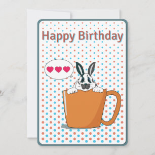 Tarjeta Festiva Dotty bunny Happy Birday card