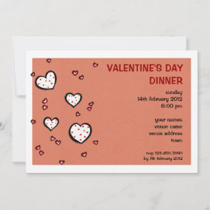 Tarjeta Festiva Dotty Hearts kraft rojo El día de San Valentín Cen