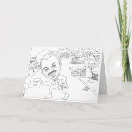 Tarjeta Festiva Doug el cartero dice ¡Gracias!