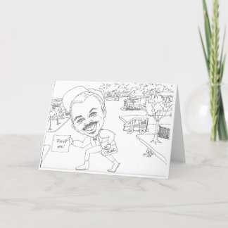 Tarjeta Festiva Doug el cartero dice ¡Gracias!