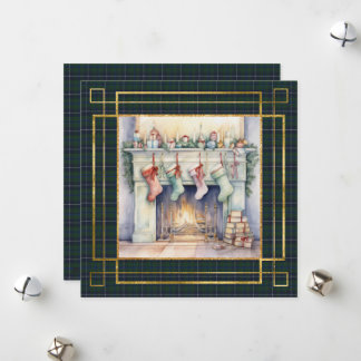 Tarjeta Festiva Douglas Modern Scottish Tartan Christmas