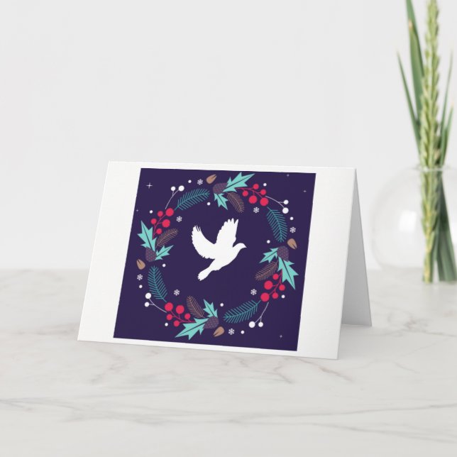 Tarjeta Festiva Dove Holiday Card (Anverso)