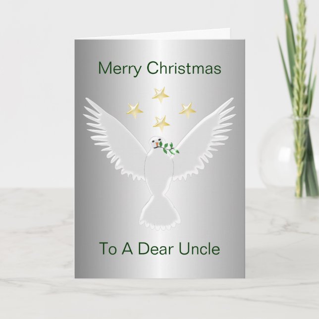Tarjeta Festiva Dove of Peace Tío Navidades (Anverso)