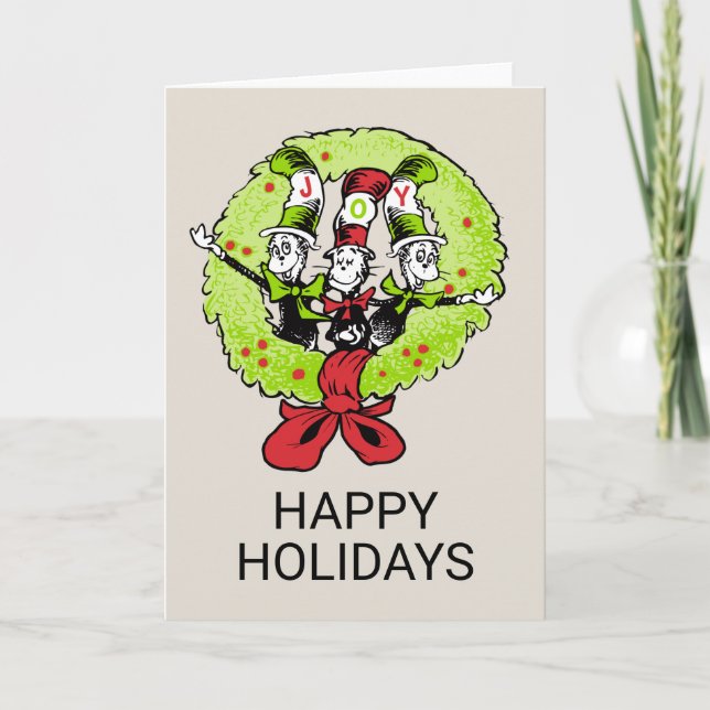 Tarjeta Festiva Dr. Seuss | Grinch | Alegría de los Navidades de W (Anverso)