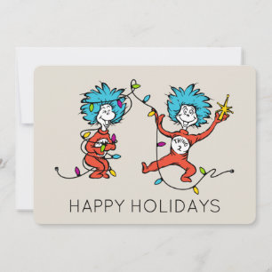 Tarjeta Festiva Dr. Seuss Grinch Cosa Uno Cosa Dos Bailando