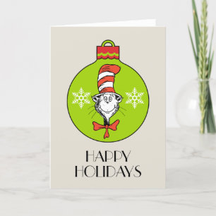 Tarjeta Festiva Dr. Seuss   Grinch   Gato Clásico en el Sombrero