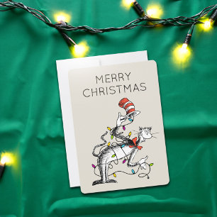 Tarjeta Festiva Dr. Seuss   Grinch   Gato malicioso en Ha
