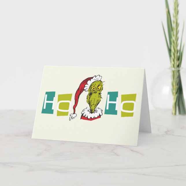 Tarjeta Festiva Dr. Seuss | Grinch - Ja Ja Ja (Anverso)