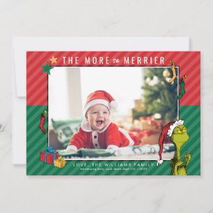 Tarjeta Festiva Dr. Seuss   Grinch Nueva Foto de bebé Vacaciones