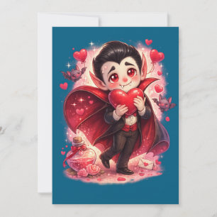 Tarjeta Festiva Drácula Divertido del Día de San Valentín