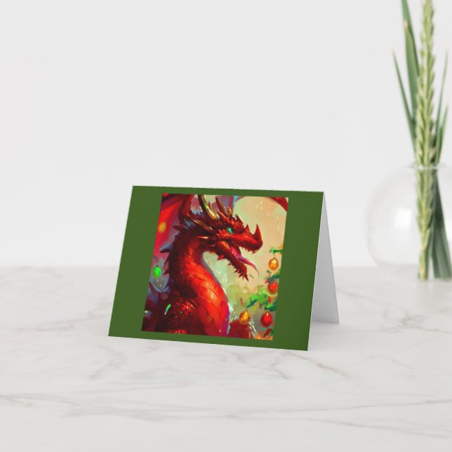 Tarjeta Festiva Dragón 1 de los navidades (Anverso)