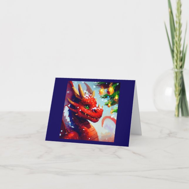 Tarjeta Festiva Dragón 2 de los navidades (Anverso)