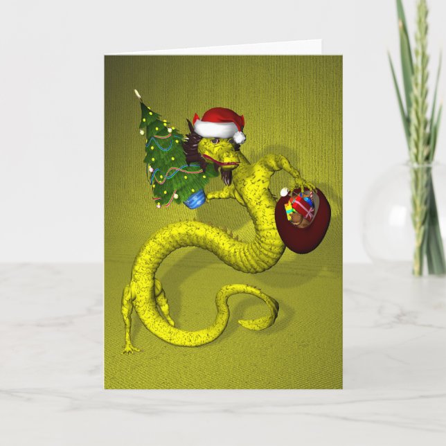 Tarjeta Festiva Dragón amarillo (Anverso)