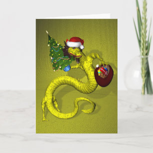 Tarjeta Festiva Dragón amarillo