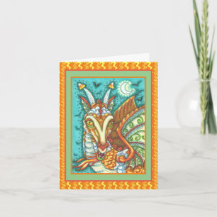 TARJETA FESTIVA DRAGÓN DE CARAMELO MÁGICO, BESTIA DE FANTASÍA DE H