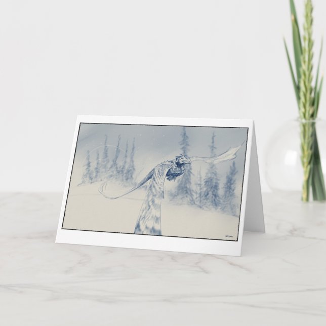 Tarjeta Festiva Dragón de invierno (Anverso)