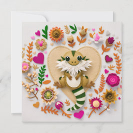 Tarjeta Festiva Dragón de las piernas romántico