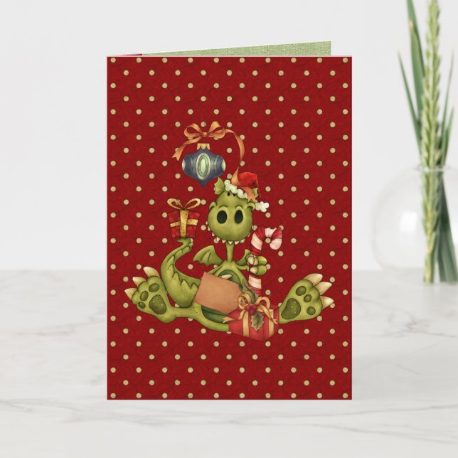 Tarjeta Festiva Dragón de Yule (Anverso)