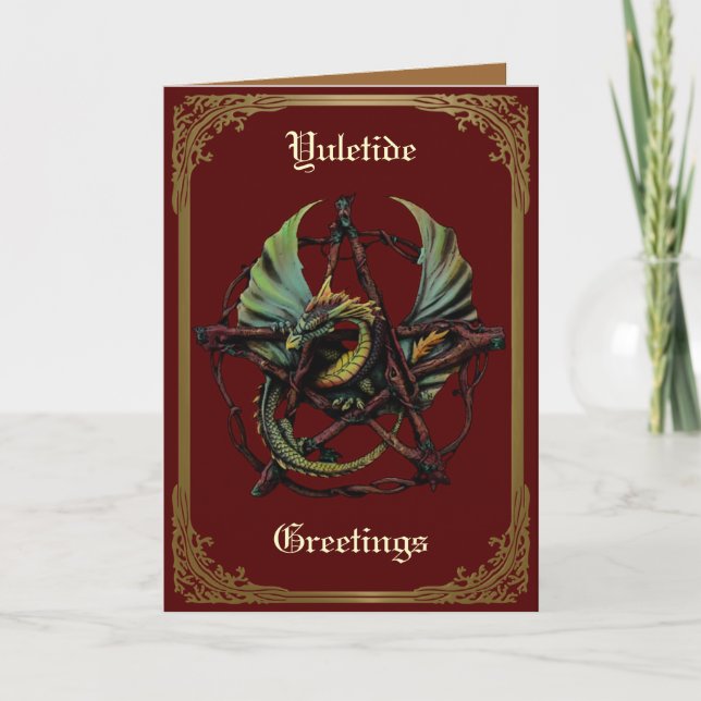 Tarjeta Festiva Dragón de Yule (Anverso)