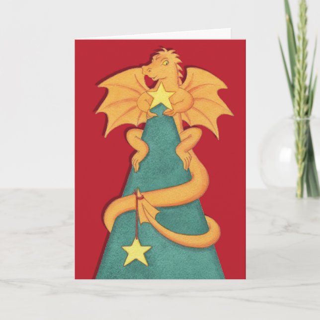 Tarjeta Festiva Dragón de Yuletide (Anverso)