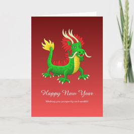 Tarjeta Festiva Dragón del Año Nuevo Chino