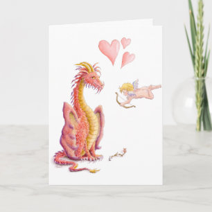 Tarjeta Festiva Dragón del el día de San Valentín