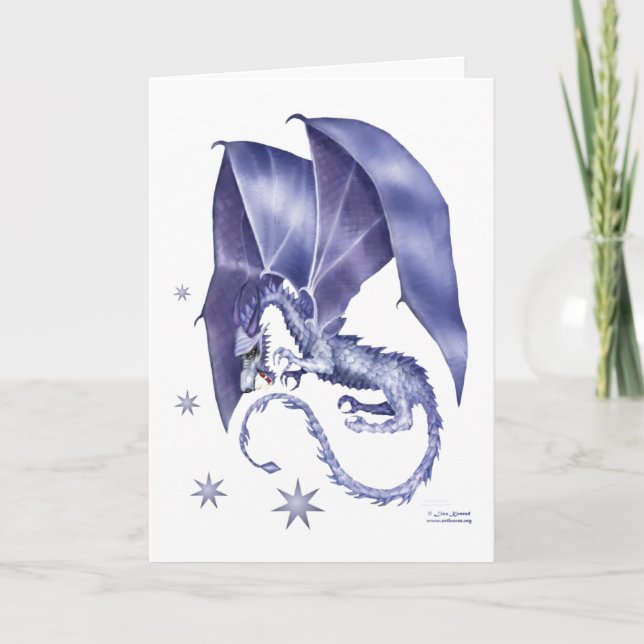 Tarjeta Festiva Dragón Estrella Azul (Anverso)