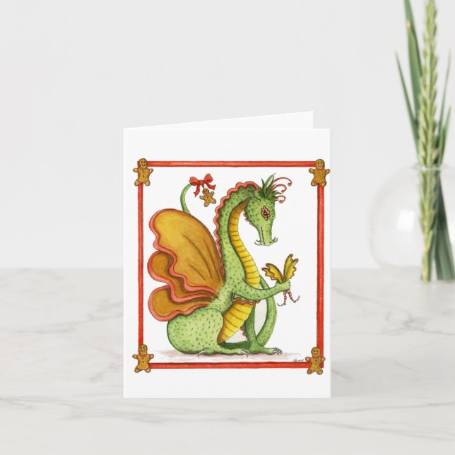 Tarjeta Festiva Dragon Gingerbread (Anverso)