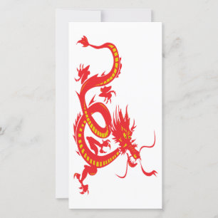 Tarjeta Festiva Dragón rojo chino de Año Nuevo