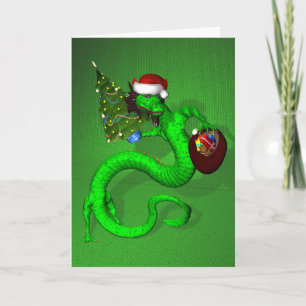Tarjeta Festiva Dragón verde