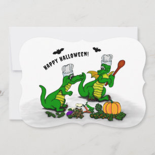 Tarjeta Festiva Dragones - ¡Feliz Halloween! Hoy cocinaré
