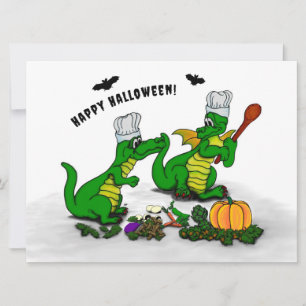 Tarjeta Festiva Dragones - Feliz Halloween ! Hoy cocinaré