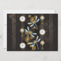 Dragoniscos de Steampunk sobre fondo rayado marrón